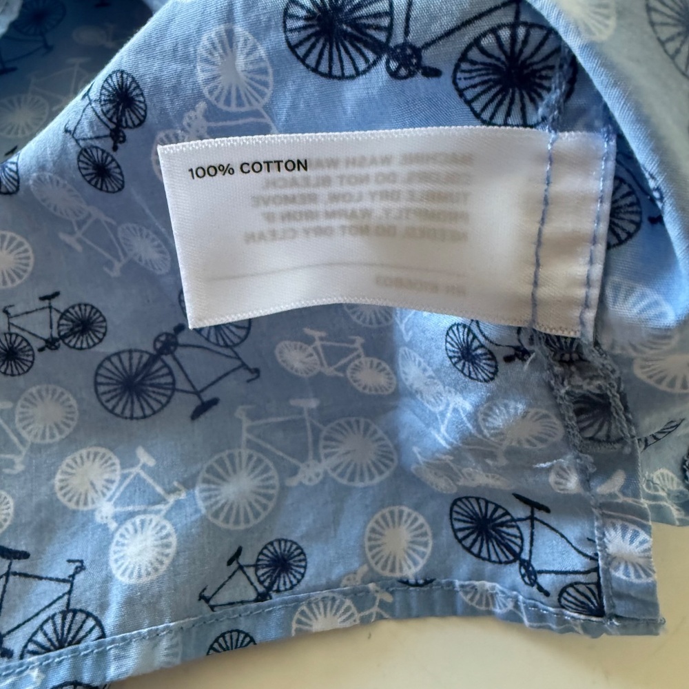 Duluth Trading Untucked Light Blue Bicycle AOP Casual Button Up Shirt 2XLT SLIM - Picture 7 of 7